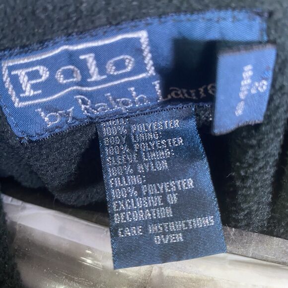 Vintage Polo Ralph Lauren Hooded Jacket Mens Large Black Red Pony Preppy - Picture 15 of 16